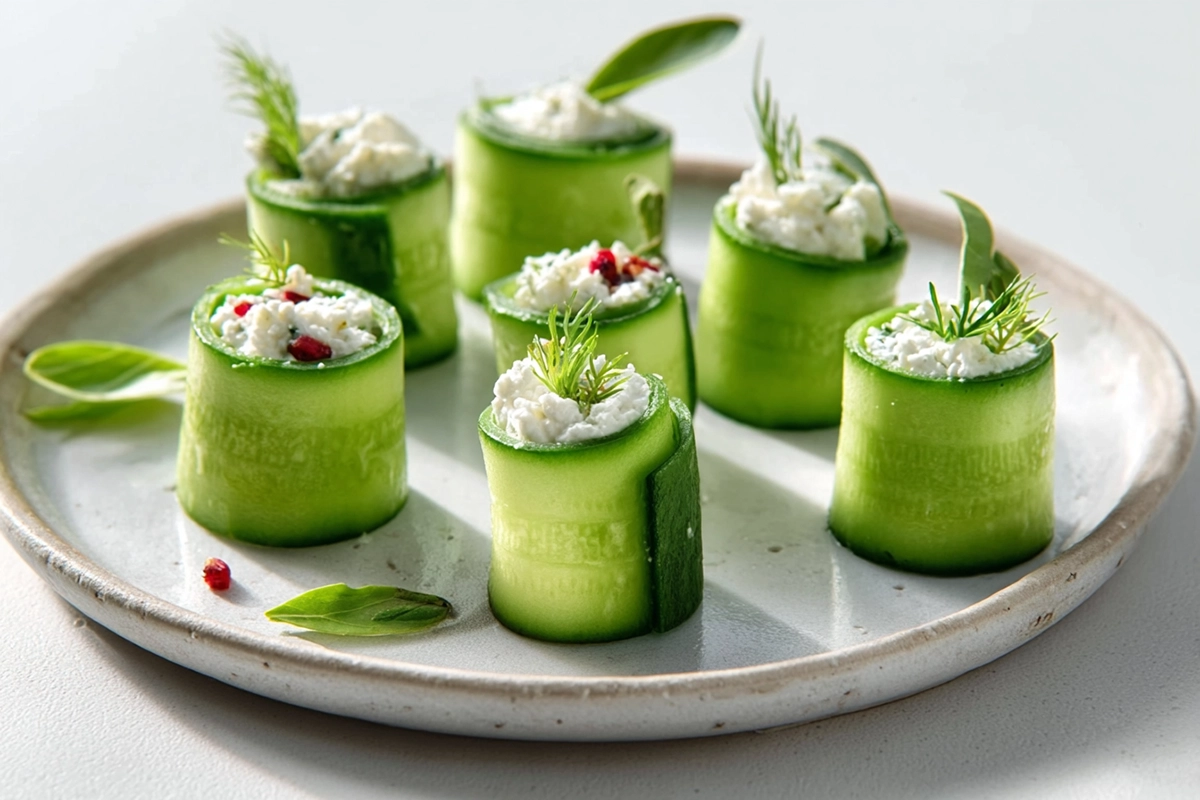 Roulés de courgettes au chèvre frai