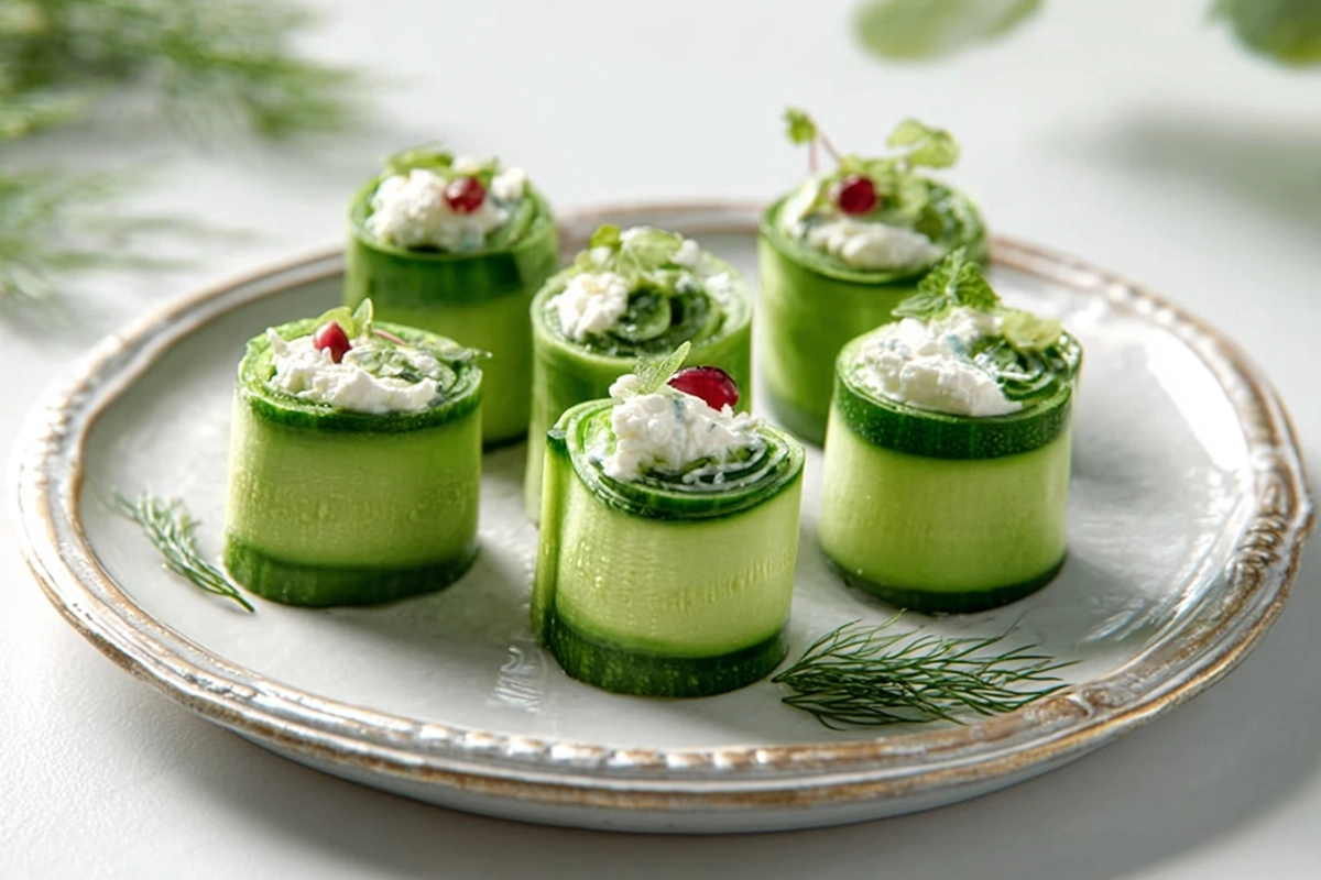 roulés de courgettes au chèvre frais