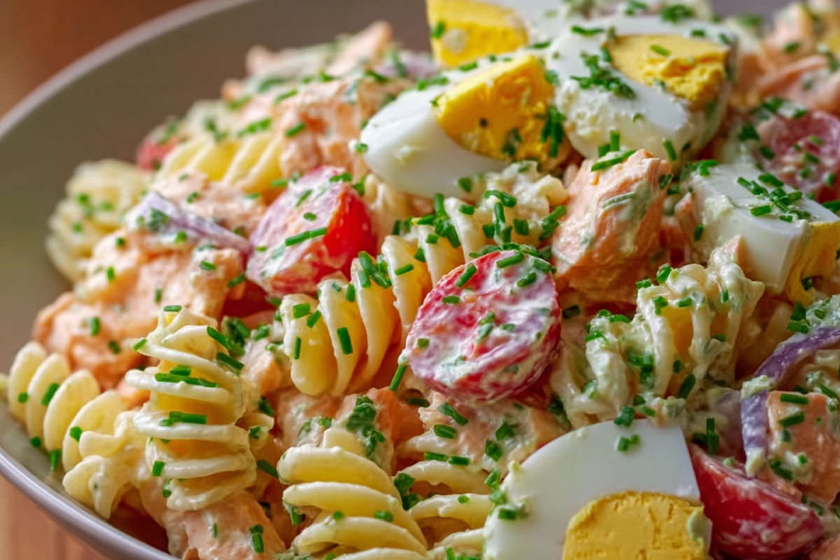 Salade de Pâtes au Surimi et Œufs Dur