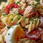 Salade de pâtes au surimi et œufs durs