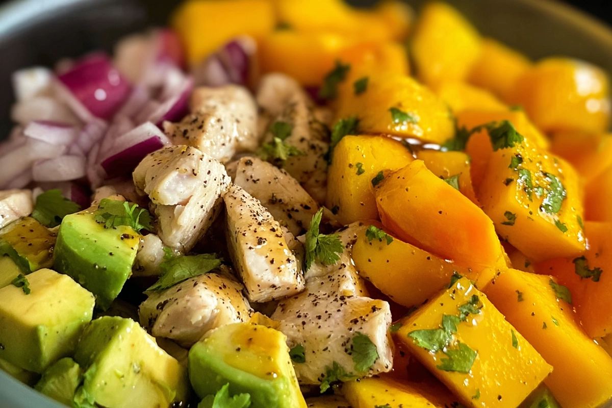 Salade de Poulet, Mangue et Avoca