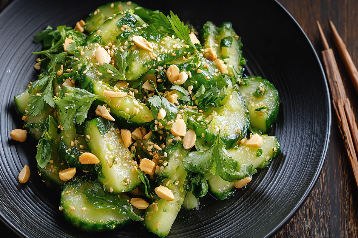 Salade de concombre asiatique écrasé