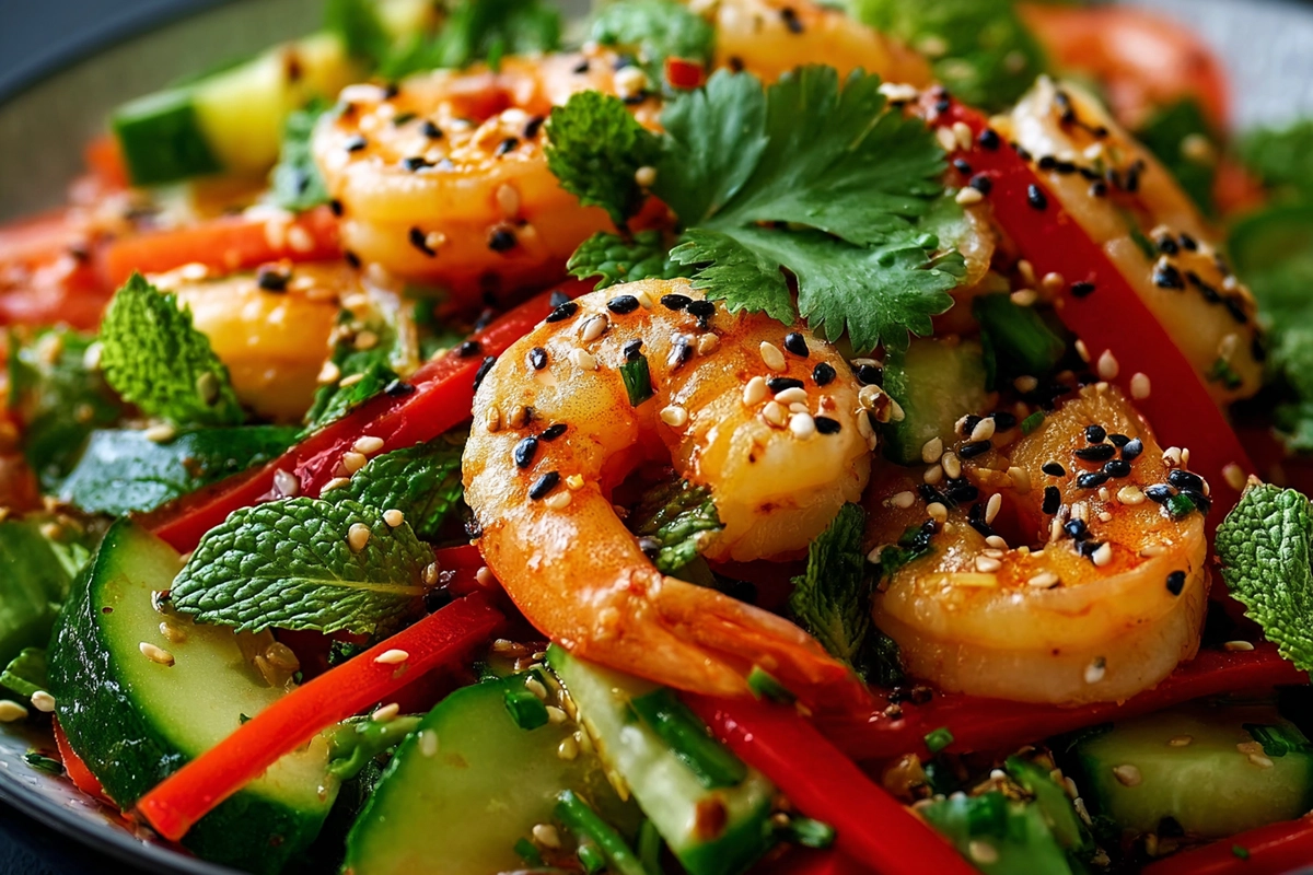 salade de crevettes à l’asiatique