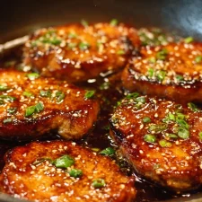 Escalopes de poulet à l’ail, miel et sauce soja