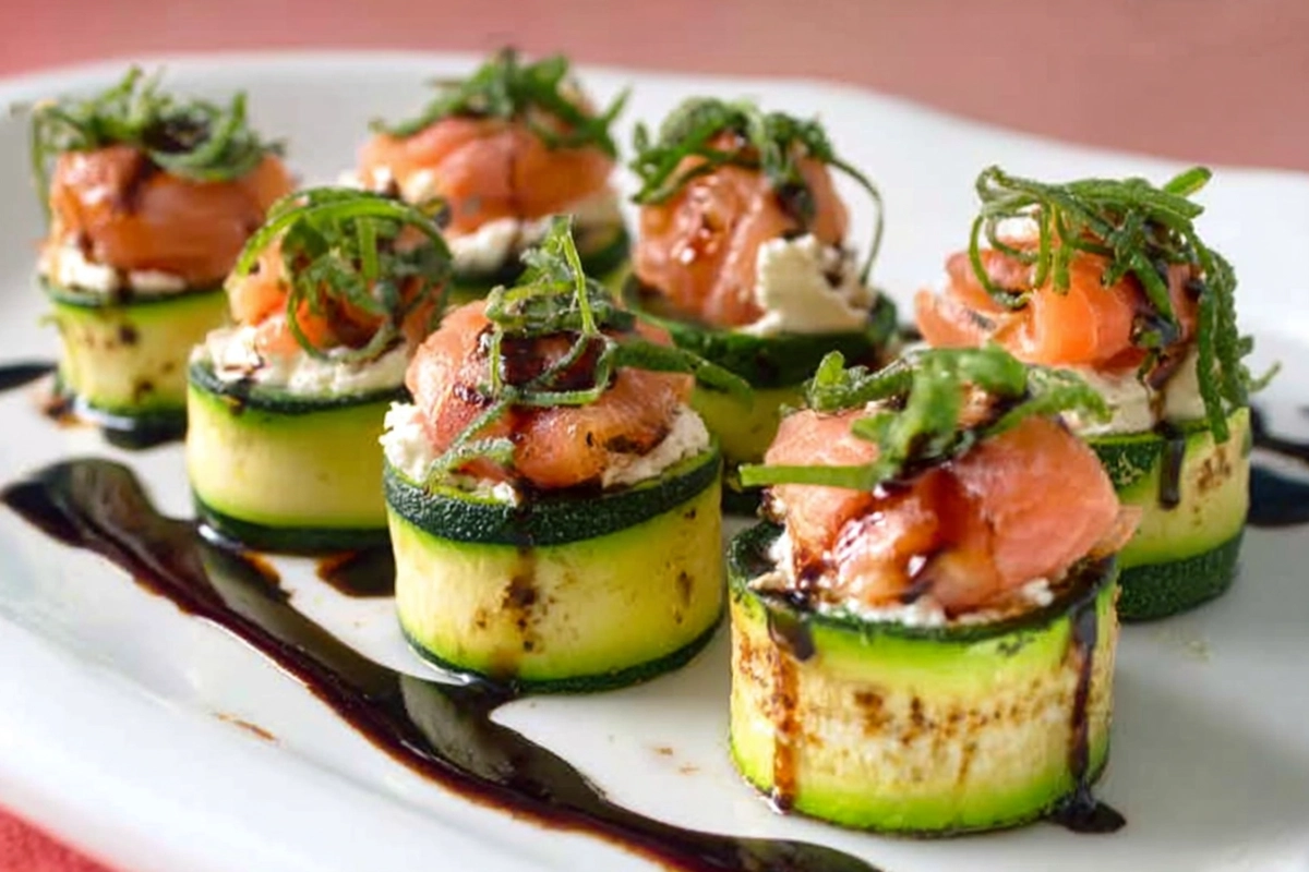 roulé courgette saumo