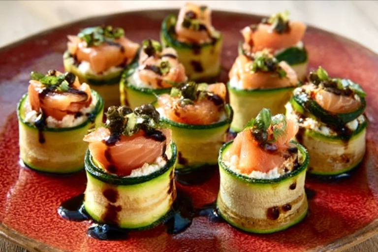 roulé courgette saumon