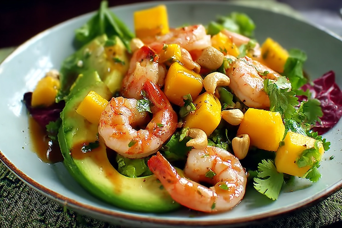 salade avocat mangue crevettes