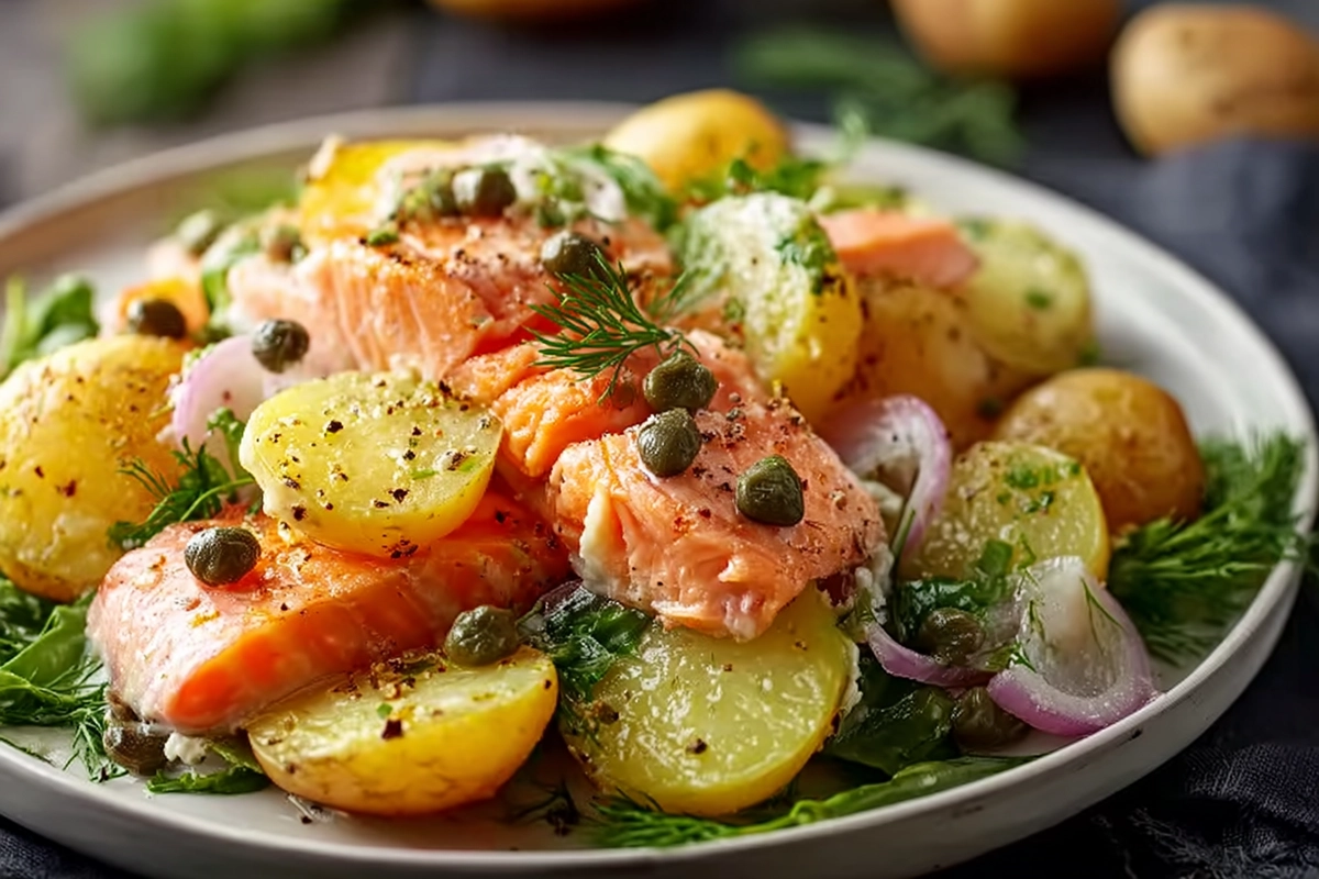 salade de pommes de terre et saumon fum