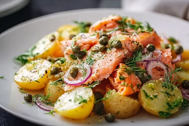 salade de pommes de terre et saumon fumé