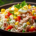 salade de riz thon maïs