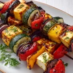 Brochette de légumes et halloumi aux fines herbes