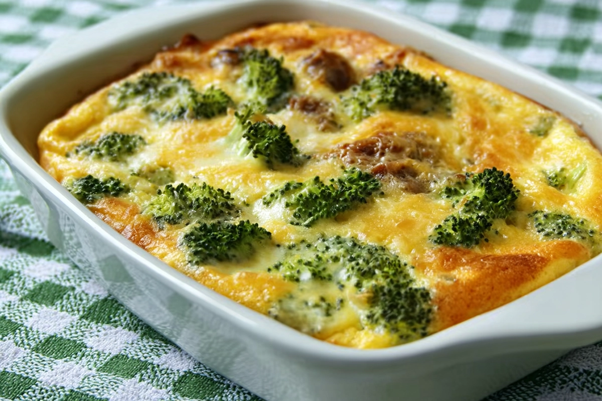 Clafoutis de brocolis au chèvr