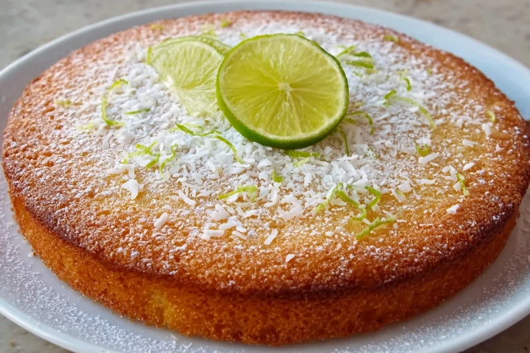 Gâteau extra moelleux au citron vert et à la noix de coco