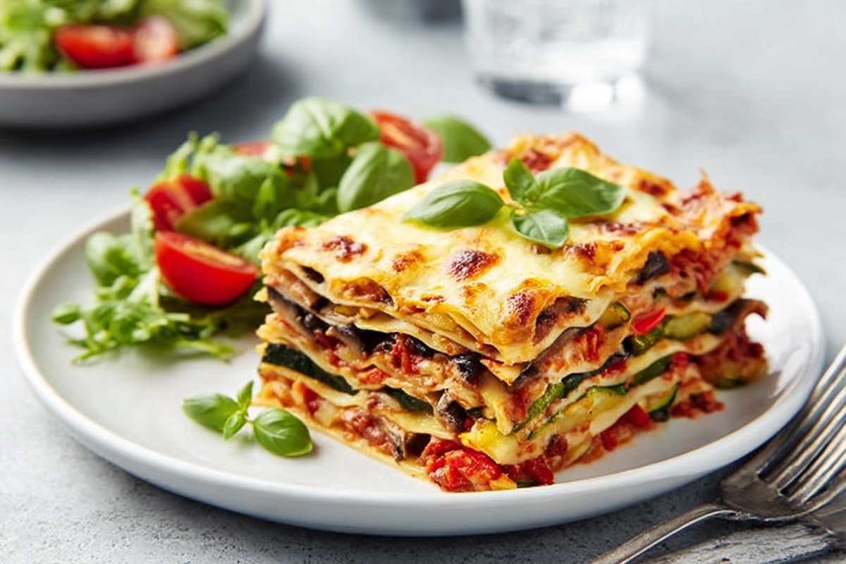 lasagnes poulet légumes mozzarella