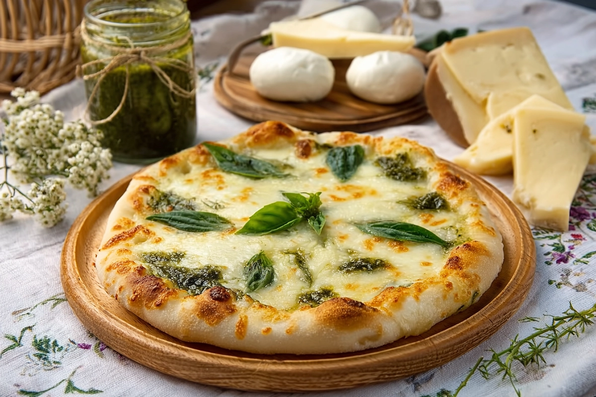 Pizza verte aux asperges : fraîche, gourmande et prête à vous faire fondre 4 Pizza verte aux asperges, ail des ours et Tome des Baug