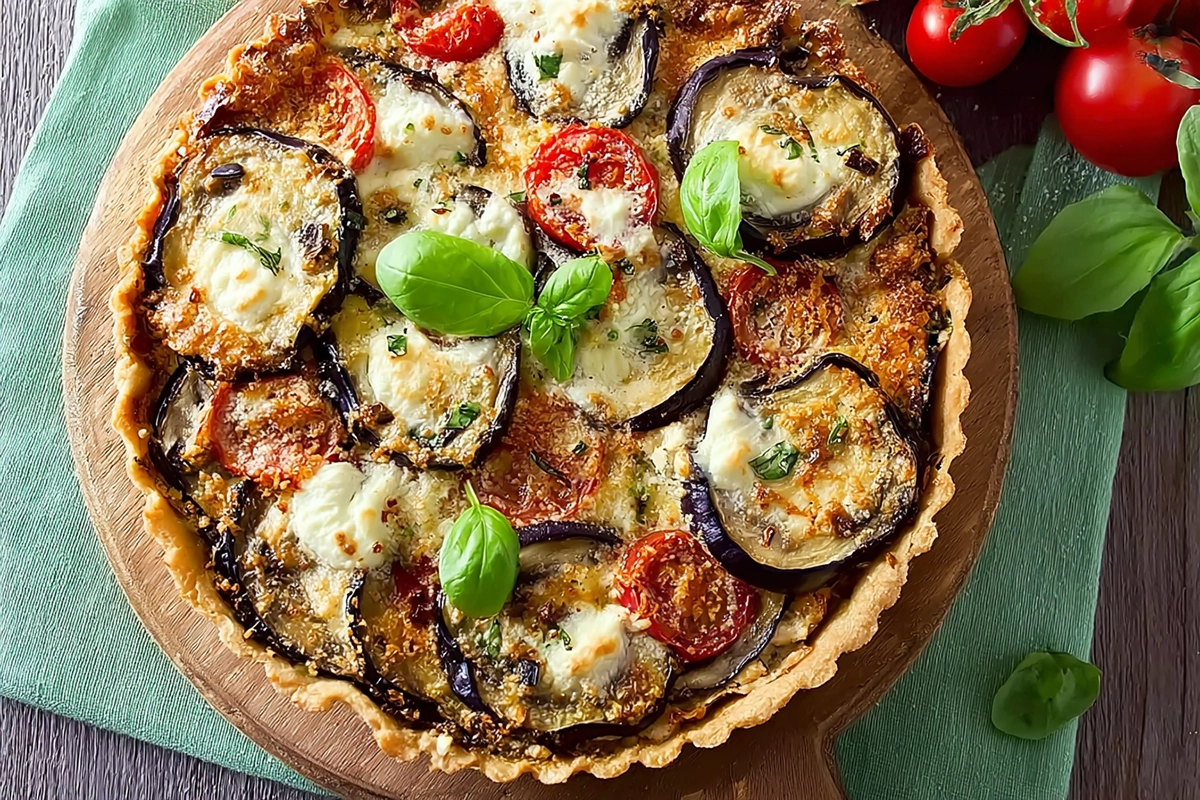 quiche aubergine chèvr
