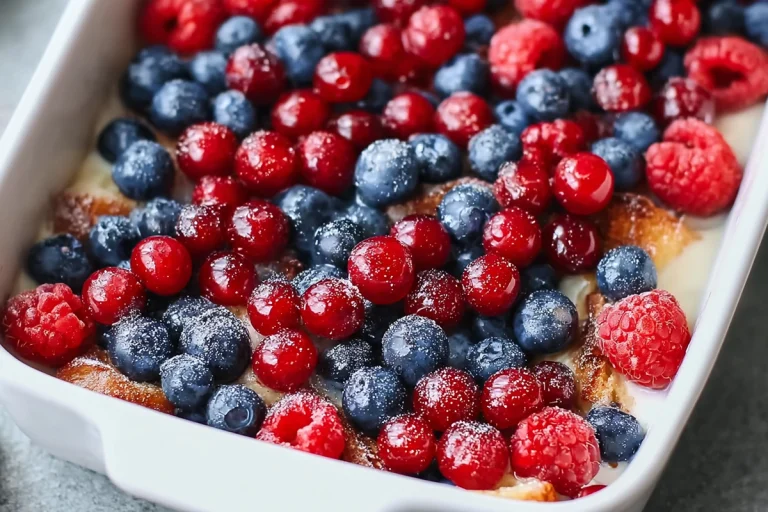 casserole de pain perdu aux fruits rouges