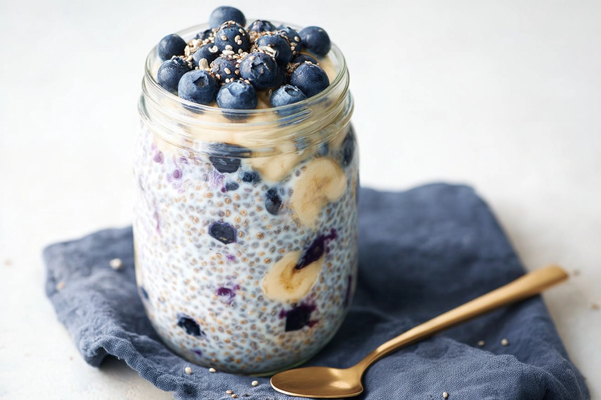 Flocons d’Avoine du Jour au Lendemain : Un Petit-Déjeuner Sain Qui Travaille Pendant Que Vous Dormez 5 Blueberry Chia Overnight Oat