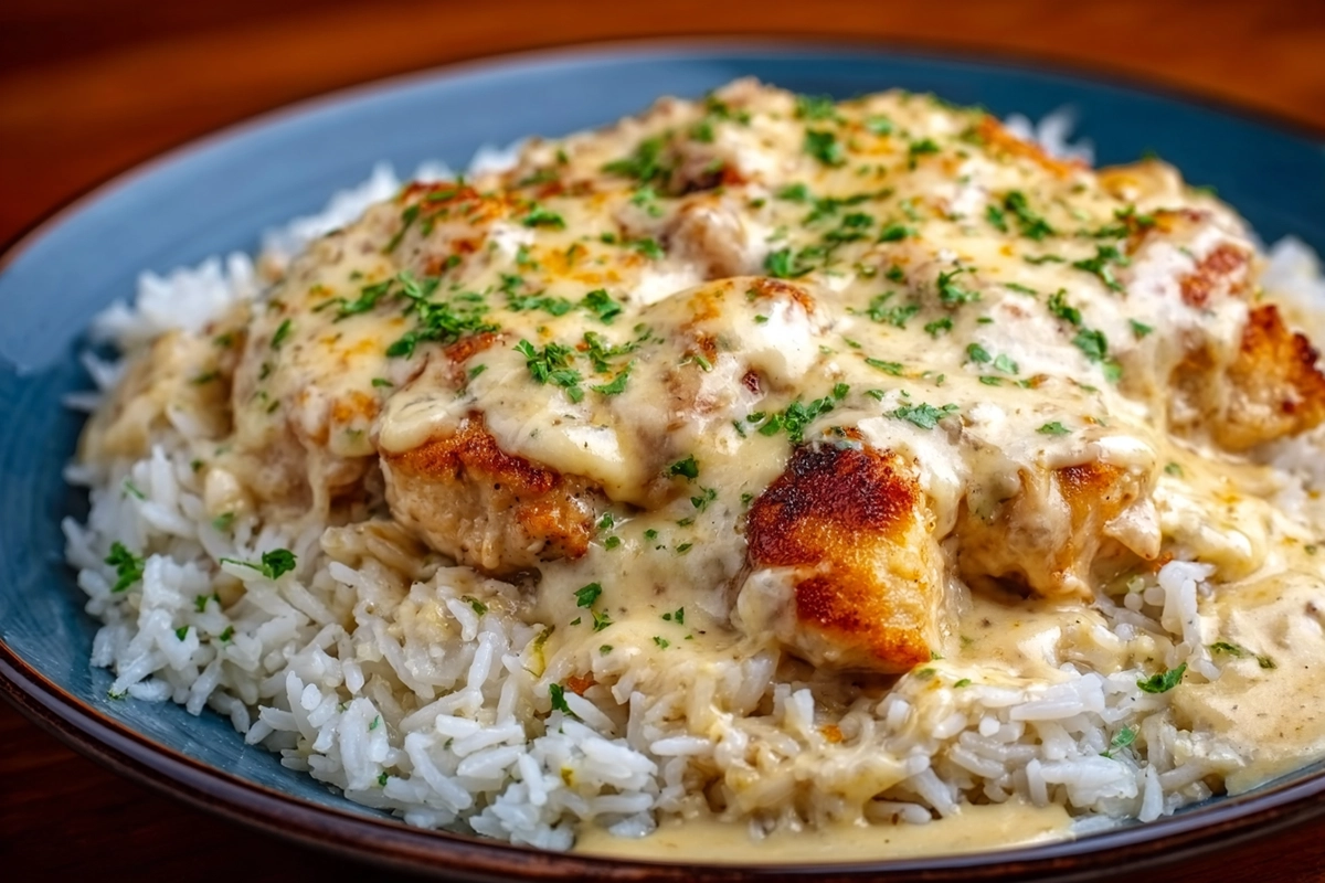 Poulet crémeux et riz