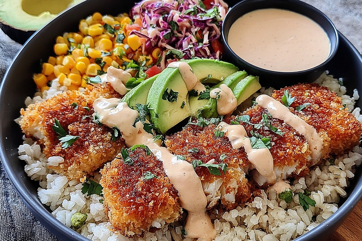 Bowl de tacos de poisson croustillant : une recette mexicaine pleine de fraîcheur et de croquant pour un repas santé 5 Crispy Fish Taco Bowl