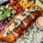 Bowl de tacos de poisson croustillant