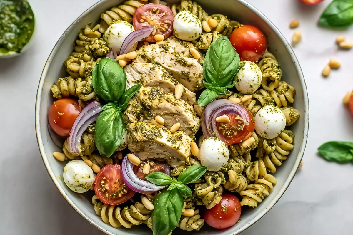 Easy Chicken Pesto Pasta Sala