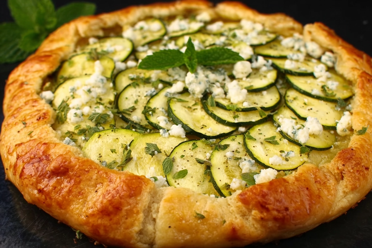 Tarte courgettes et fet