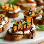 The Best Whipped Ricotta Crostini with Peach