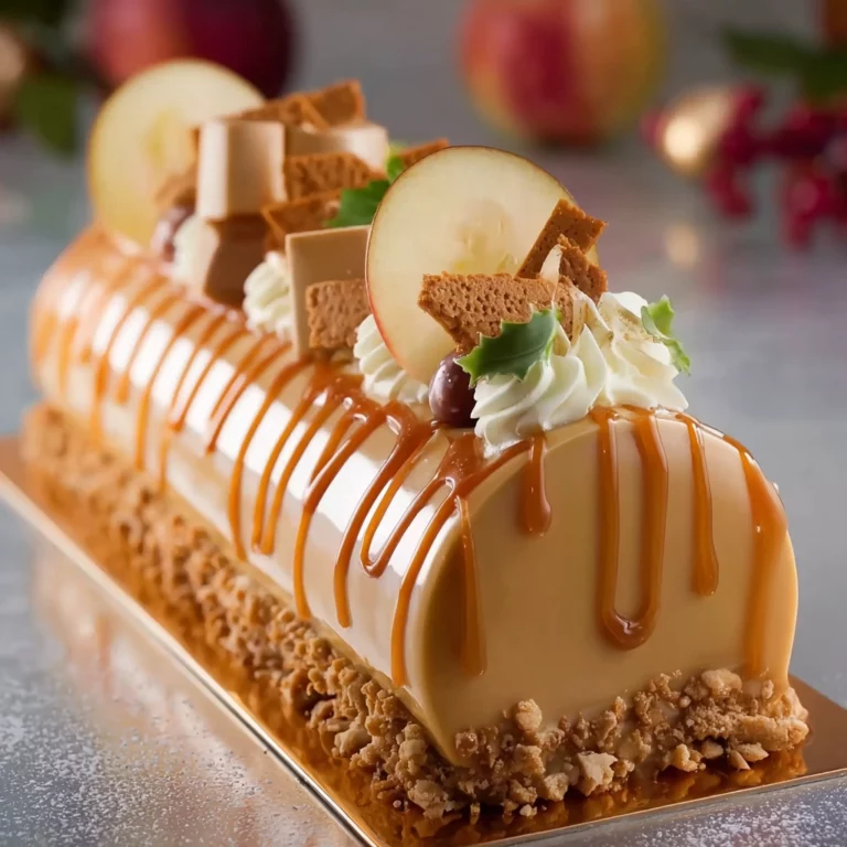 bûche de Noël caramel pomme spéculoos