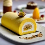 bûche mangue passion vanille brillante