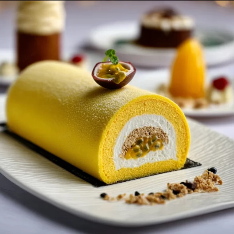 bûche mangue passion vanille brillante