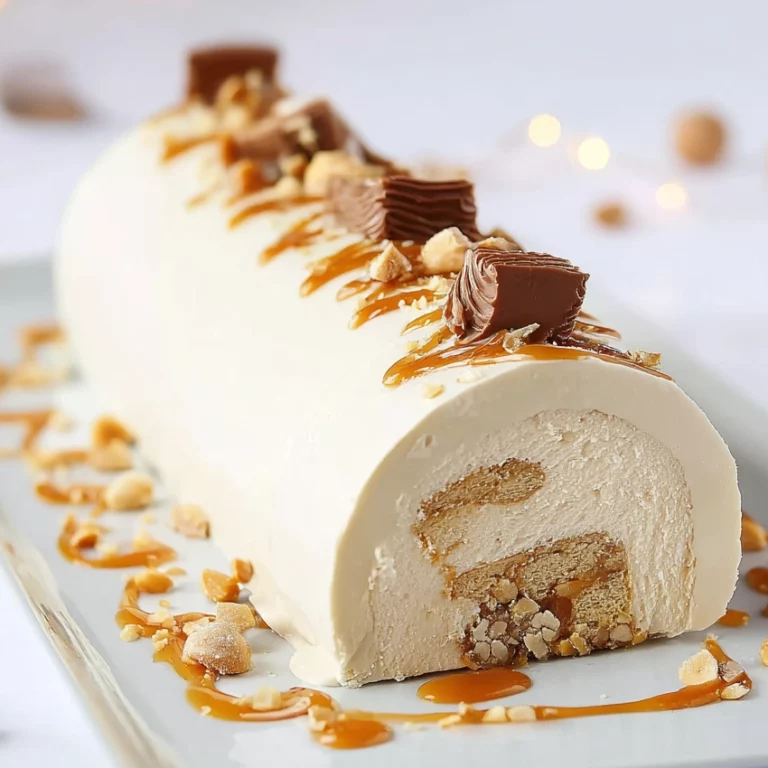 bûche du Nouvel An cacahuètes caramel chocolat