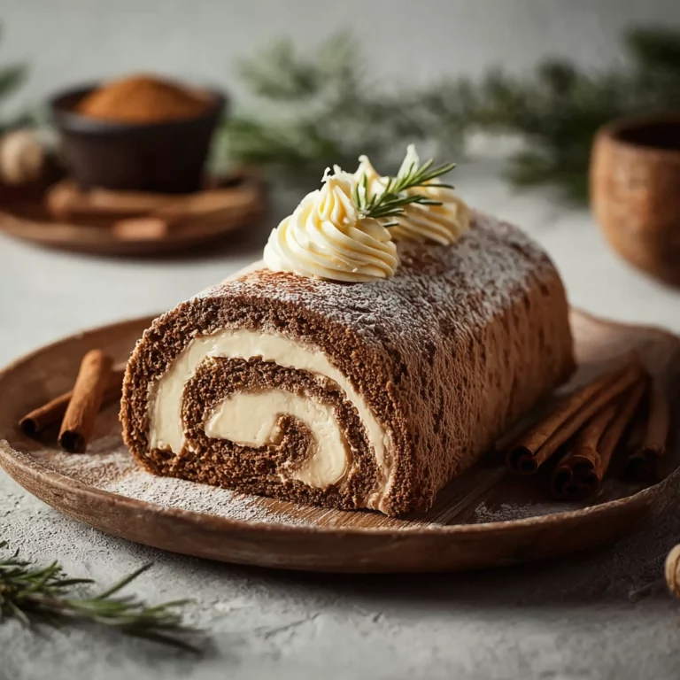 bûche tiramisu roulée sur table de Noël