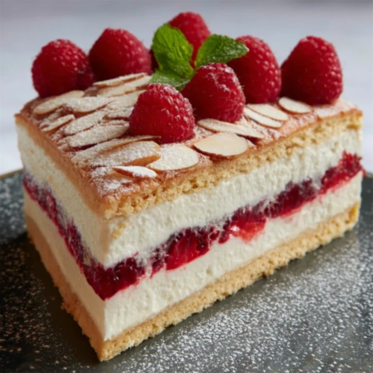 gâteau framboises et amandes maison