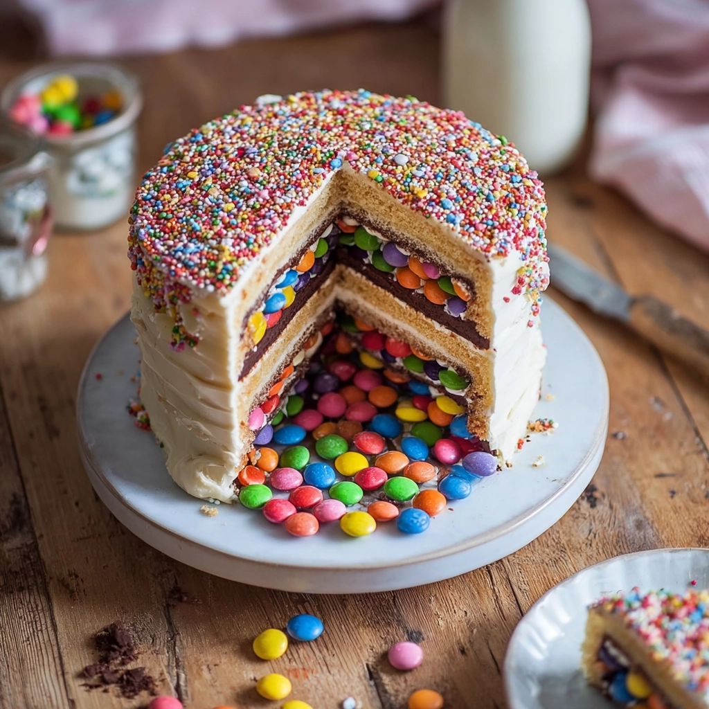 gâteau surprise piñata smarties