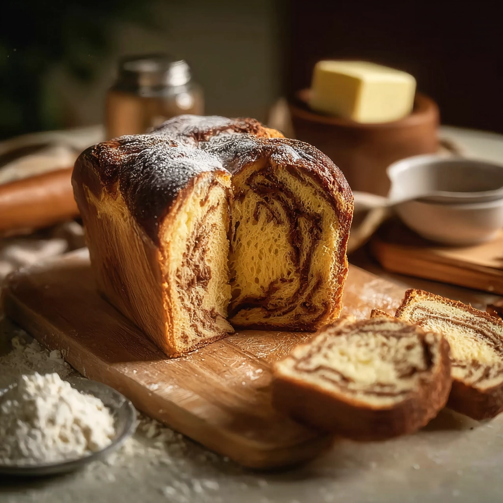 gâteau marbré sortant du four