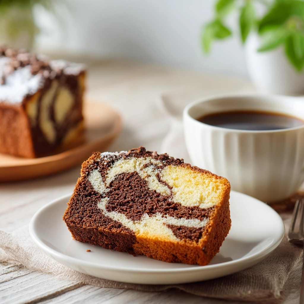Gâteau marbré chocolat vanille : le dessert classique et moelleux qu’on adore 5 part de gâteau marbré chocolat vanille