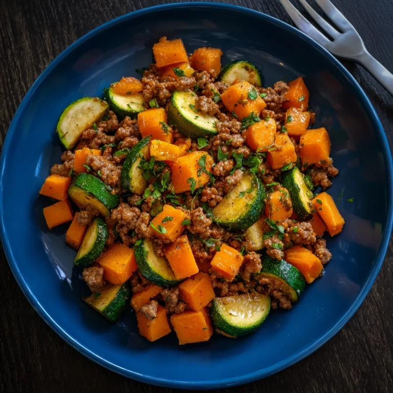 poêlée de patates douces et courgettes à la viande hachée
