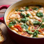 ragoût crémeux de tomates et haricots blancs