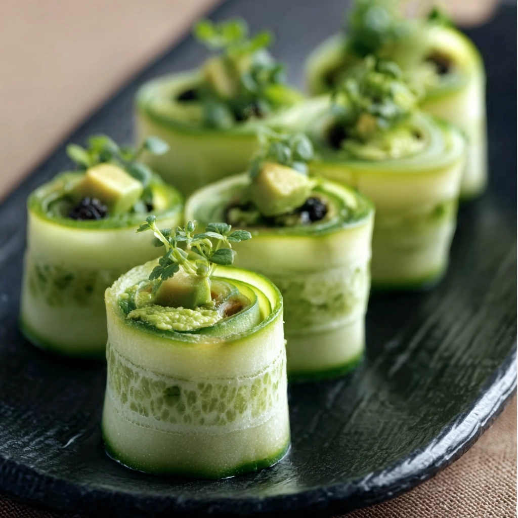 Roulé de concombre avocat : l’apéritif frais et irrésistible pour toutes les occasions 3 roulé de concombre avocat apéritif frais
