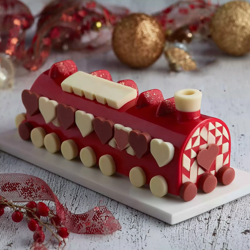 Bûche Vanille Fruits Rouges : le dessert de Noël gourmand et raffiné 5 tranche bûche vanille fruits rouges