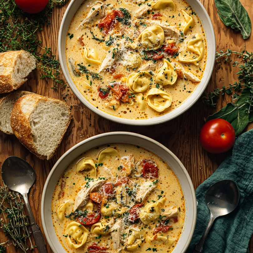 Creamy Tuscan Tortellini Soup