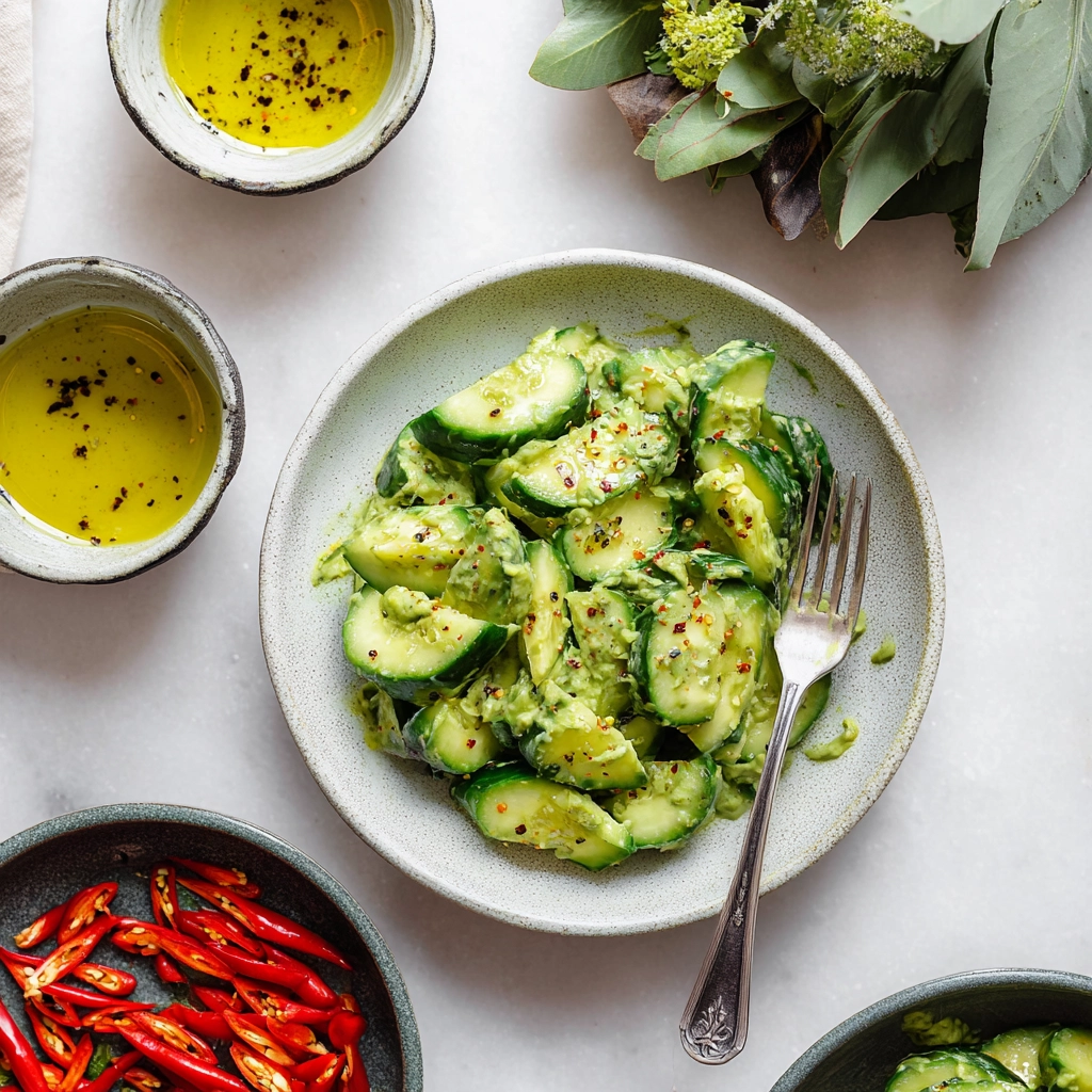 Salade Concombre Avocat : Recette Fraîche et Rapide 5 Cucumber Avocado Salad Serving