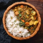 Curry de lentilles vertes au lait de coco