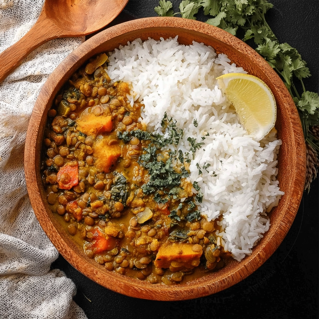 Curry de lentilles vertes au lait de coco Serving