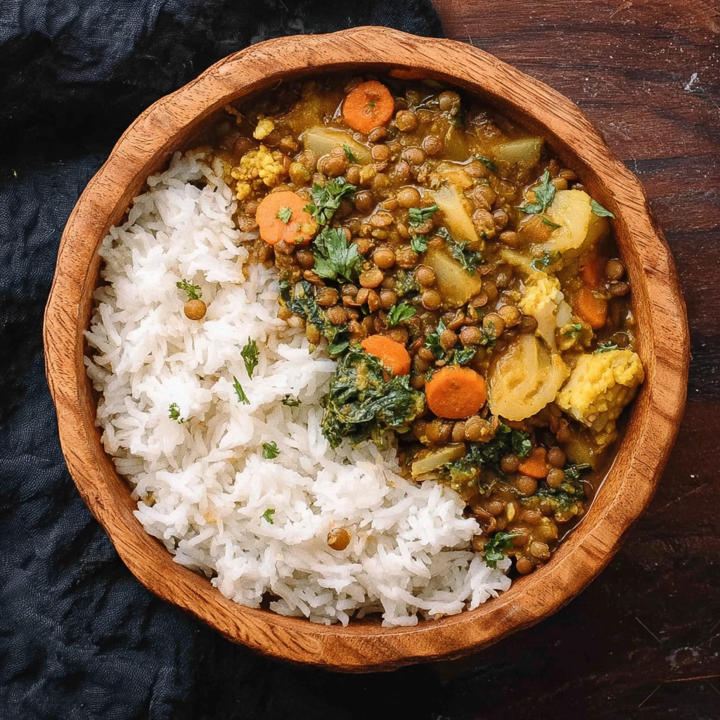 Curry de lentilles vertes au lait de coco