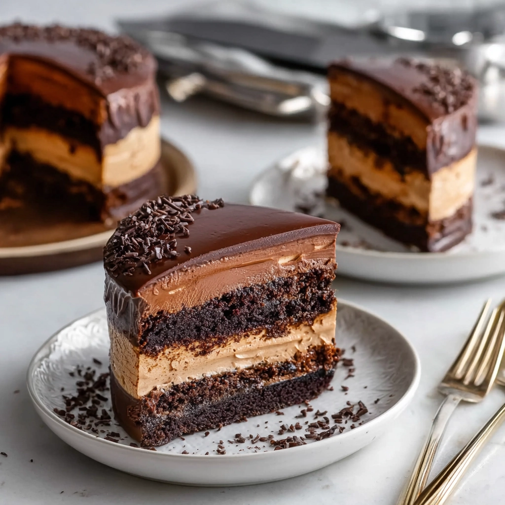 Gâteau Trois Mousses Chocolat : une symphonie de saveurs pour les vrais amoureux du cacao 5 Gâteau Trois Mousses Chocolat Serving