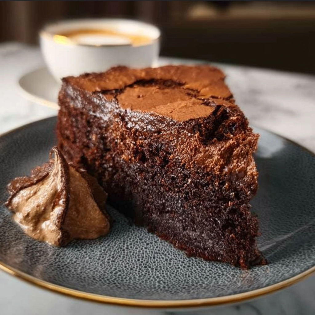 Gâteau au Chocolat et Meringue Serving