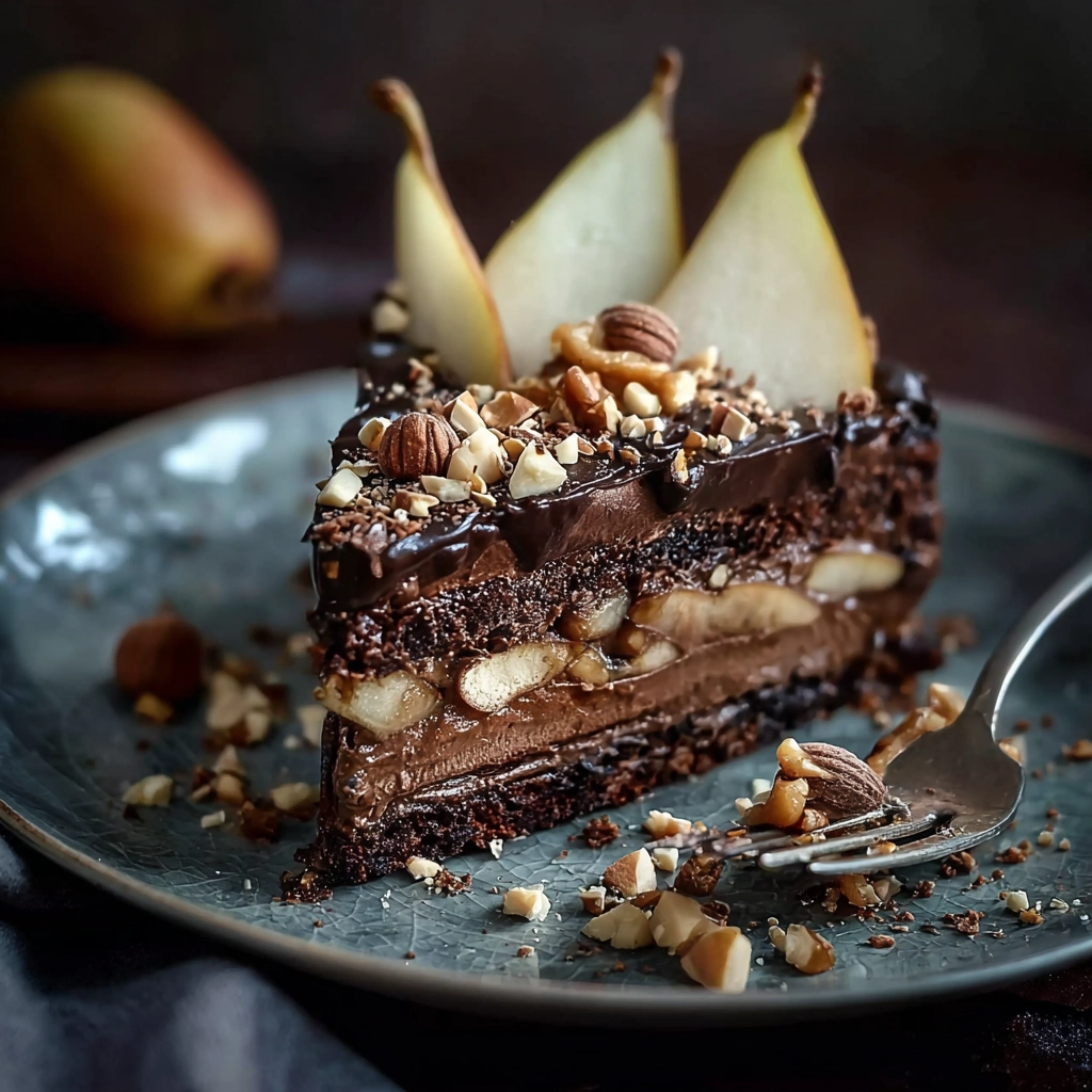 Gâteau crousti fondant chocolat poire