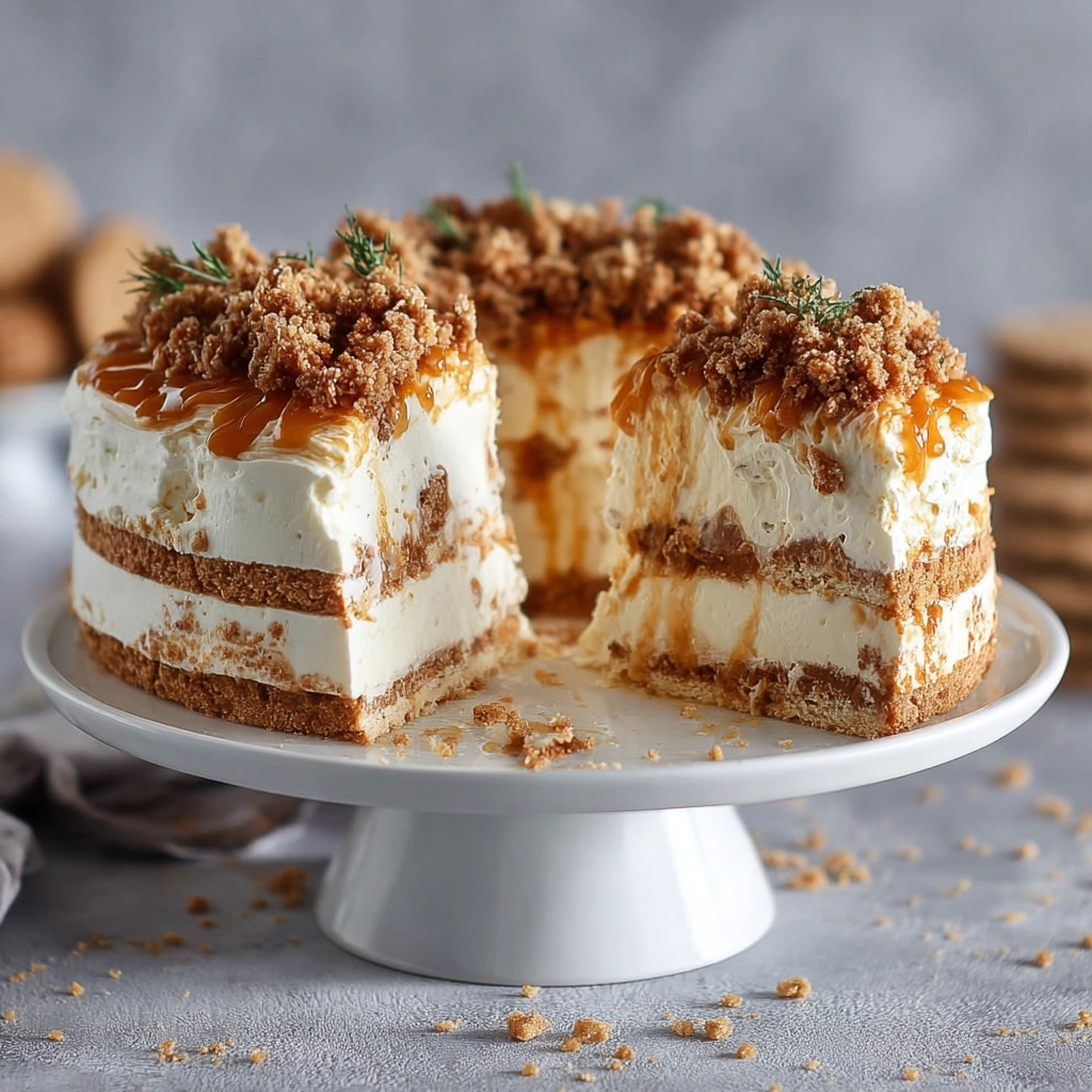 Gâteau glacé mascarpone speculoos Serving